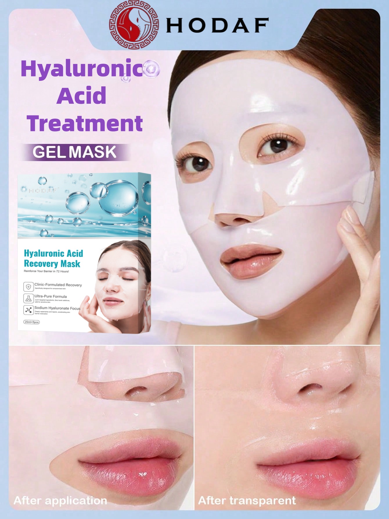 Luxury Skincare Shop - HODAF 5 unidades Máscara Facial Hidratante
