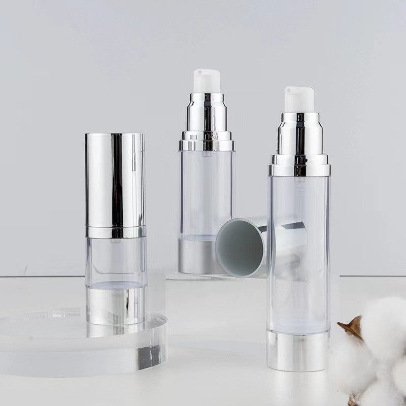 Luxury Skincare Samples - Bomba de garrafa de vácuo prateada